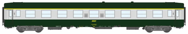 REE Modeles VB-101.1 - French SNCF Coach UIC A9 Green 302 / ALU, Yellow Logo Era IV